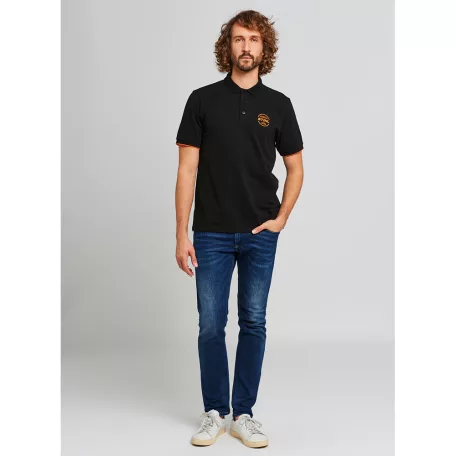 STIHL LOGO CIRCLE fekete színű uniszex galléros póló L