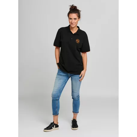 STIHL LOGO CIRCLE fekete színű uniszex galléros póló L