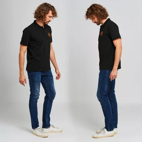 STIHL LOGO CIRCLE fekete színű uniszex galléros póló L