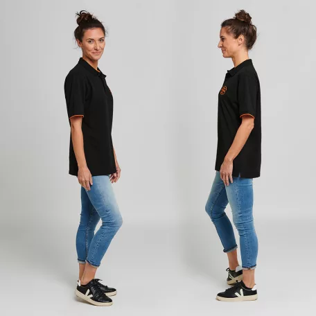 STIHL LOGO CIRCLE fekete színű uniszex galléros póló L